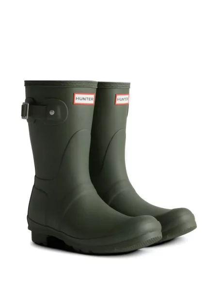 Cizme scurte Hunter cu cataramă verde