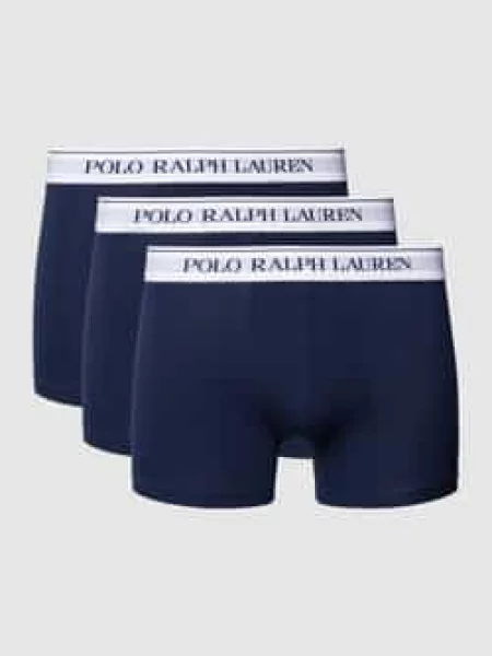 Obcisłe bokserki z paskiem z logo w zestawie 3 szt. model ‘CLASSIC TRUNK’ Polo Ralph Lauren Underwear niebieskie