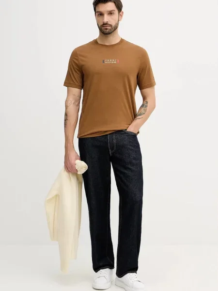 Tommy Hilfiger kratka majica rjava