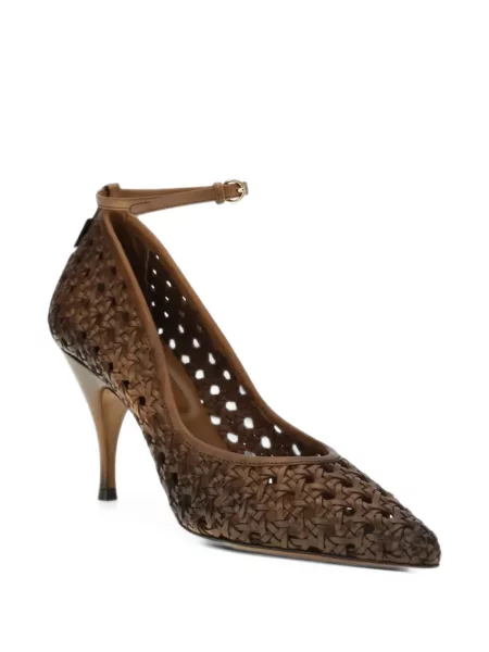 Pantofi cu toc Miu Miu din piele maro