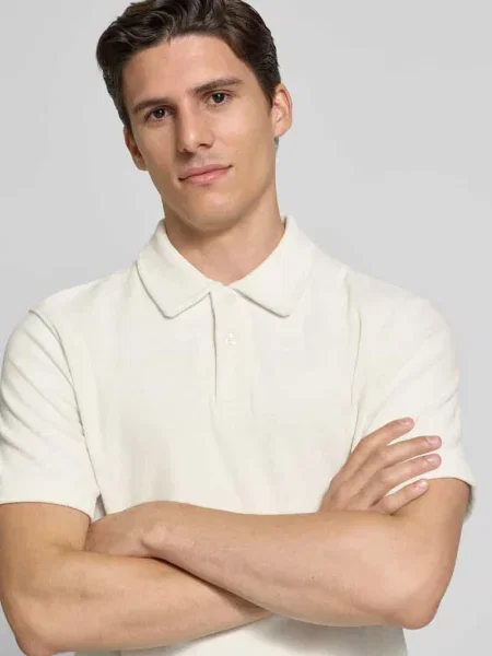 Koszulka polo z krótką listwą guzikową Jack & Jones Premium biała