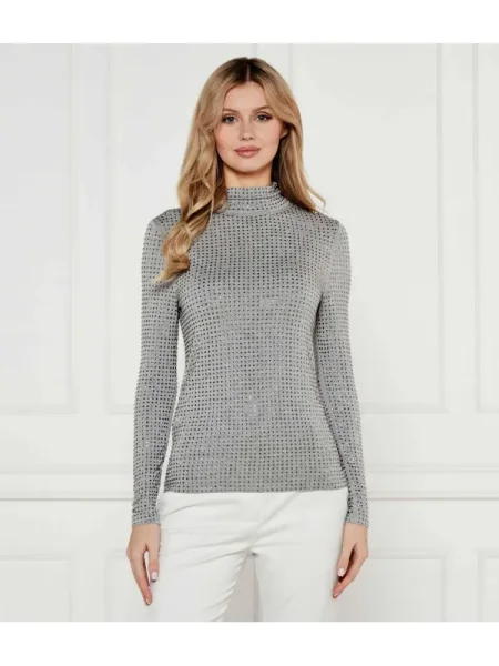 Bluză Pinko cu guler înalt gri