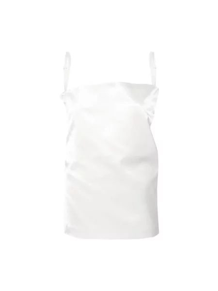 Satynowy top Sportmax bez ramiączek biały