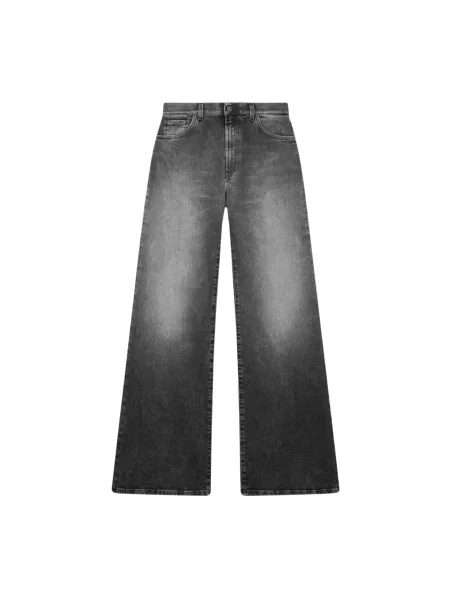 Szerokie jeansy Dondup ze stretchu szare