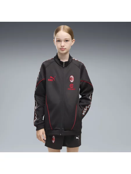 PUMA Młodzieżowa bluza dresowa o dopasowanym kroju AC Milan KING Anthem Odzież szary