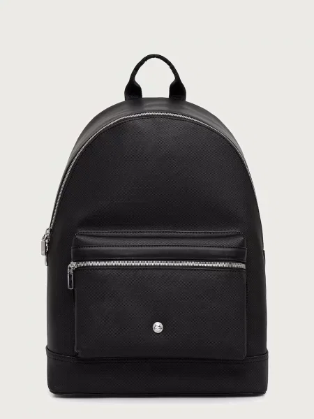 Lacoste rucsac pentru bărbați cu imitație de piele negru