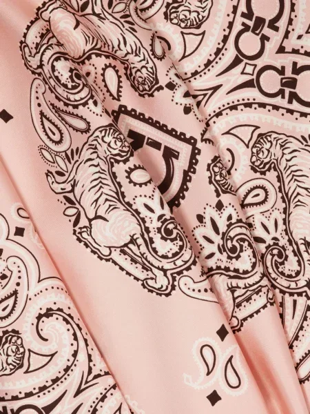 Μεταξωτός κασκόλ Ferragamo με σχέδιο paisley ροζ