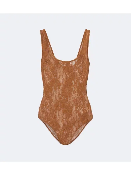 Body Zimmermann din dantelă maro