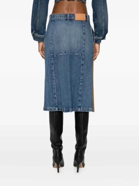 Fustă midi Stella Mccartney până la genunchi albastru