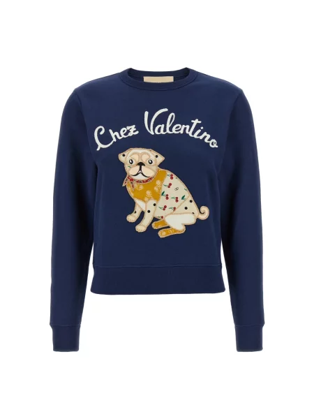 Lniana bluza Valentino niebieska