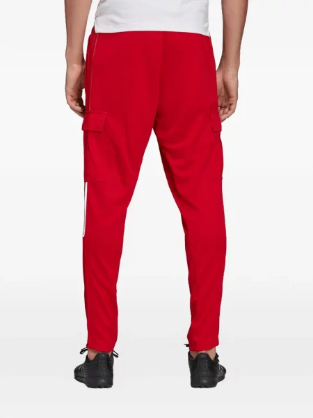 Къс бягане тениска Adidas на райета червено