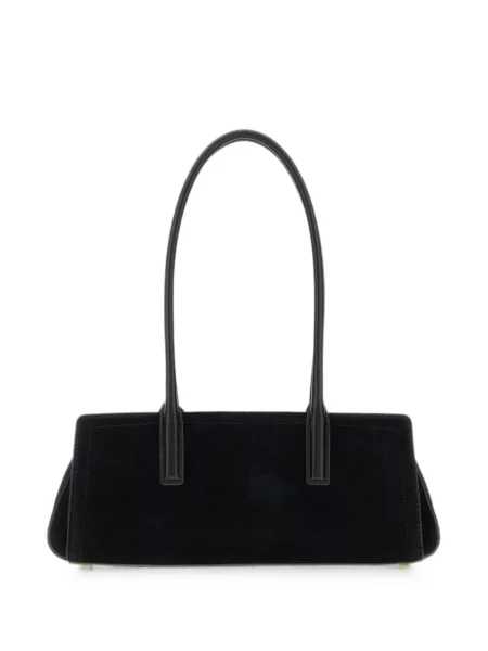 Geantă Michael Michael Kors cu imagine din piele de căprioară negru