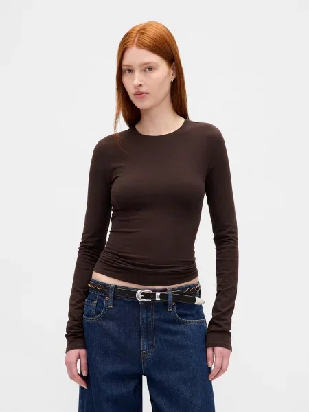 Tricou cu mânecă lungă pentru femei GAP albastru