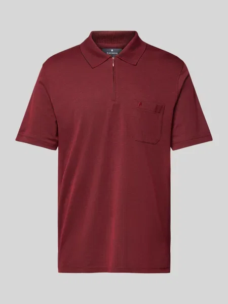 Koszulka polo o kroju regular fit z kieszenią na piersi Ragman czerwone