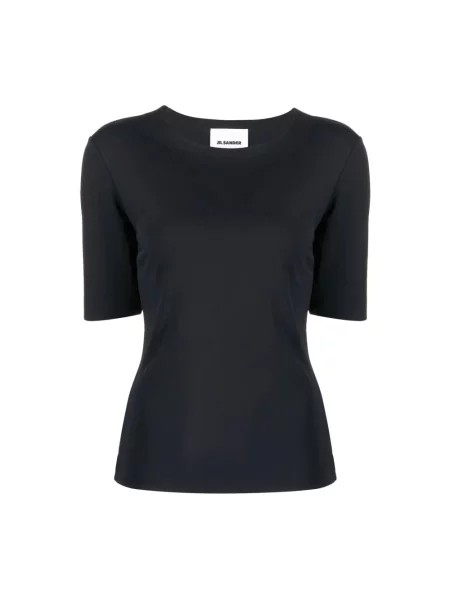 Koszulka Jil Sander z krótkim rękawem niebieska