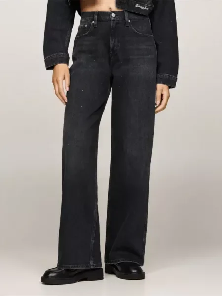 Tommy Jeans Blugi BETSY | flare fit negru