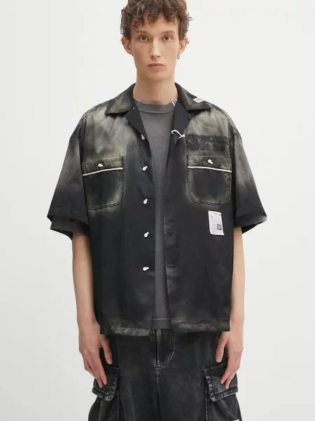 Maison MIHARA YASUHIRO cămașă Bowling S/S Shirts relaxed negru