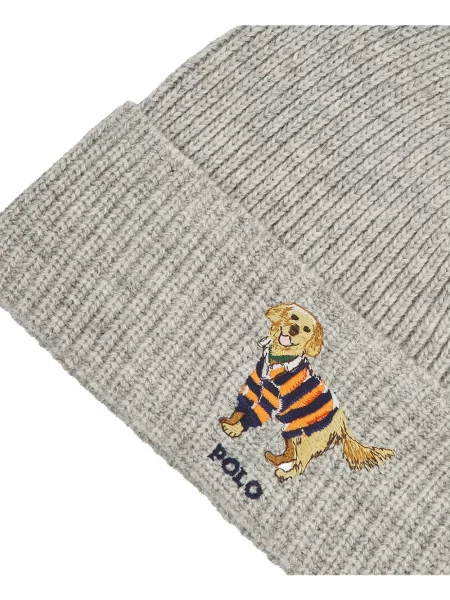 Căciulă Polo Ralph Lauren tricotate cu autograf chunky gri