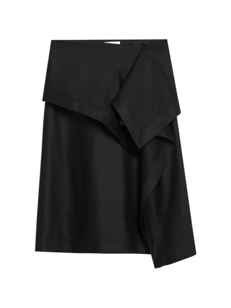 Fustă midi Ferragamo asimetrică negru