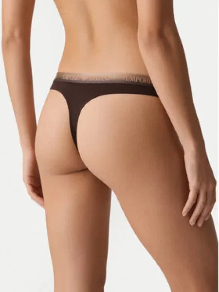 Emporio Armani Underwear Tanga szett Sötétbarna