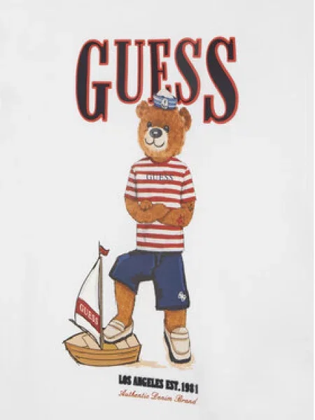 Guess Majica Regular Fit bela