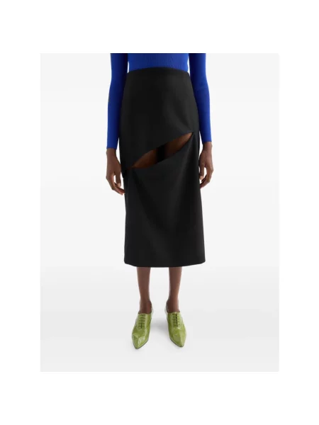 Spódnica Jil Sander wełniana czarna