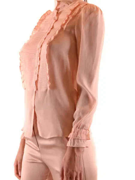 Bluzka Twin-set Simona Barbieri z falbankami różowa