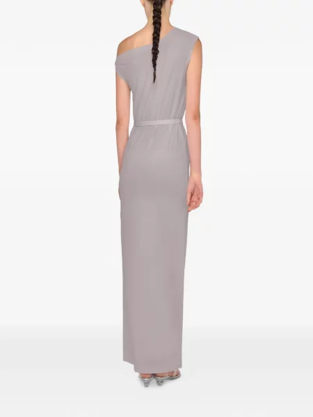 Rochie maxi Norma Kamali lungă de costum gri