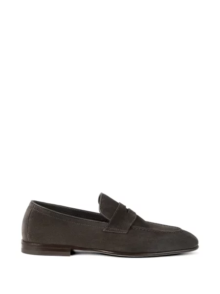 Semišové loafers Brunello Cucinelli bez kostic hnědé