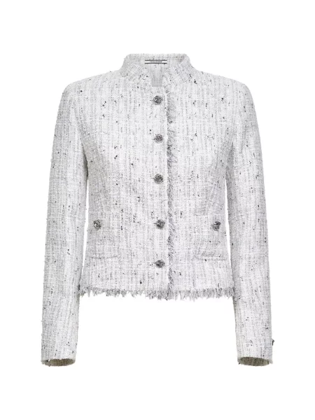 Gulerat geacă Tagliatore cu franjuri alb