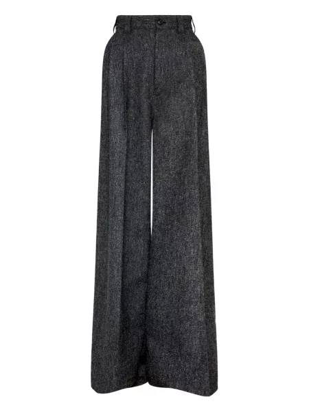 Pantaloni Maison Margiela de lână plisate gri