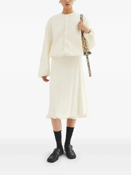 Жакардово яке тип бомбър Jil Sander бяло