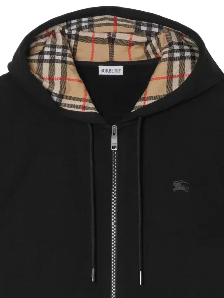 Hanorac cu glugă Burberry în carouri cu glugă negru