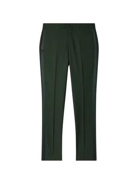 Pantaloni Paul Smith din satin cu dungi verde