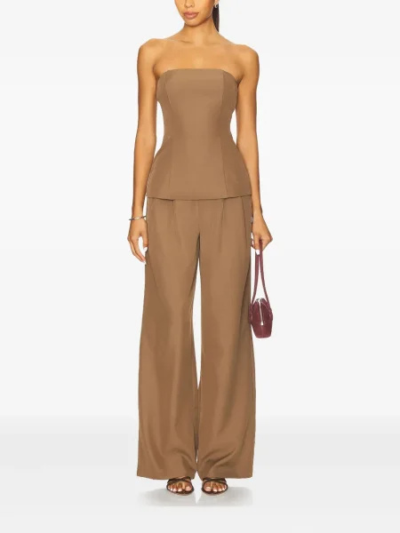 Pantaloni Selia Richwood plisate maro