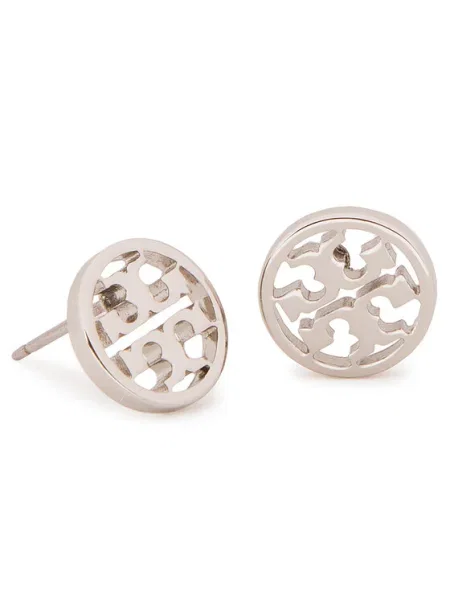 Tory Burch Cercei Logo Circle Stud Earring Argintiu