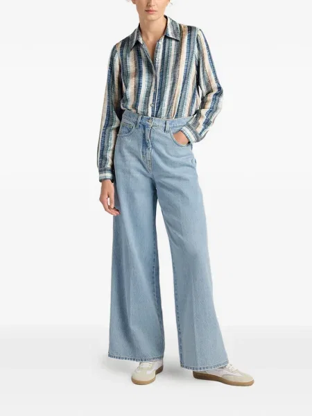 Jeansy dzwony Momoni dzwony niebieskie