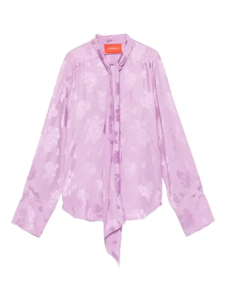 Cămașă La Doublej cu model floral cu imagine violet