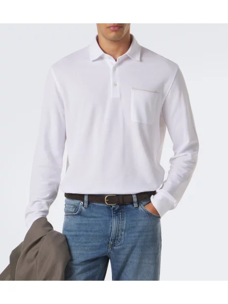 Tricou polo Zegna alb