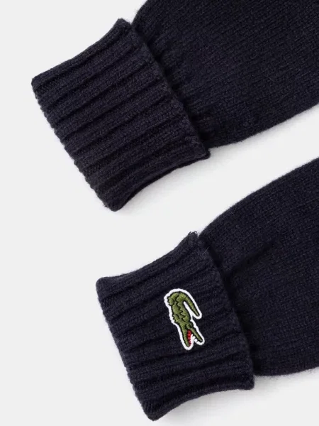 Шерстяные перчатки Lacoste синие