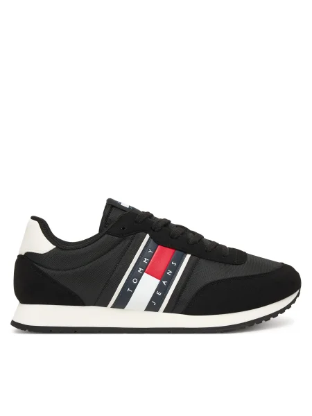 Tommy Jeans Sneakers | piele întoarsă negru