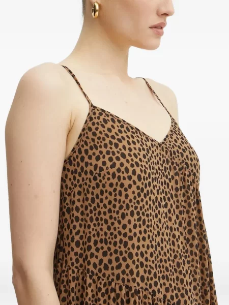 Кожено портмоне Michael Michael Kors с връзки с принт кафяво