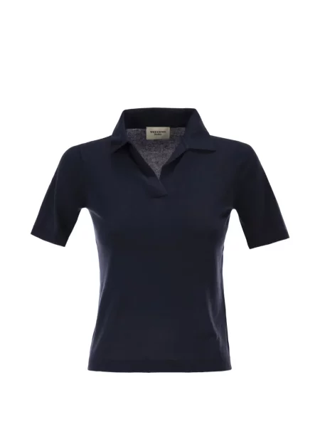 Scurt tricou Weekend Max Mara cu decolteu în V albastru