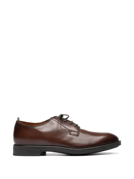 Pantofi derby Officine Creative cu șireturi din dantelă maro