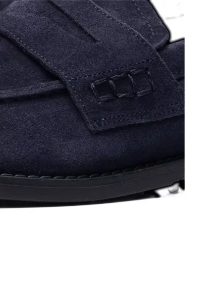 Semišové loafers Poche Paris modré
