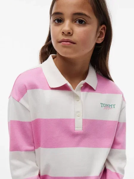 Tommy Hilfiger блуза с дълги ръкави за деца от розово