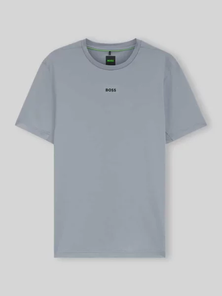 T-shirt sportowy krój slim fit z nadruk z logo model TS_Active' Boss Green