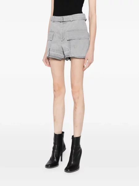 Дънкови шорти Sacai сиво