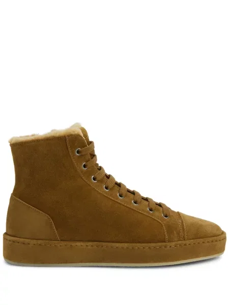 Sneakerși Giuseppe Zanotti din piele de căprioară maro
