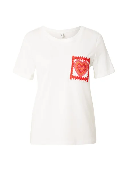 ONLY Tricou ONLUMA portocaliu homar / roz deschis / roşu închis alb